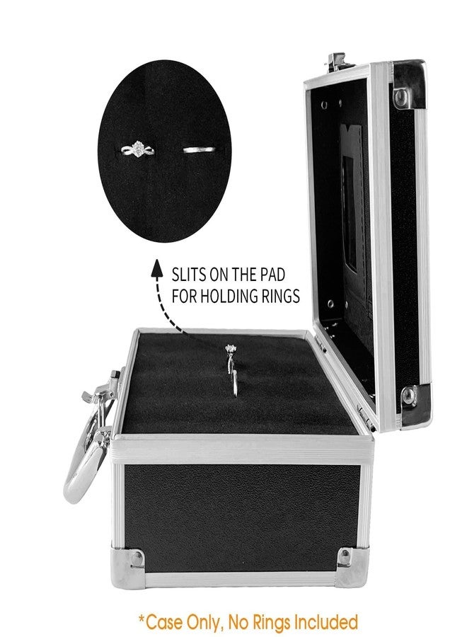 COSLANLEE Wedding Ring Bearer Box for Young Boys, Portable Buckle Closured Security Briefcase with Padded Pillow Lining, Ring Bearer Gifts for Ceremony Proposal 7.9 x 5.5 x 3.5 inch - Image 2